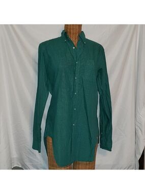 Vintage Men's KENNETH GORDON Button Down Dress Shirt in Green Checks - 15/33